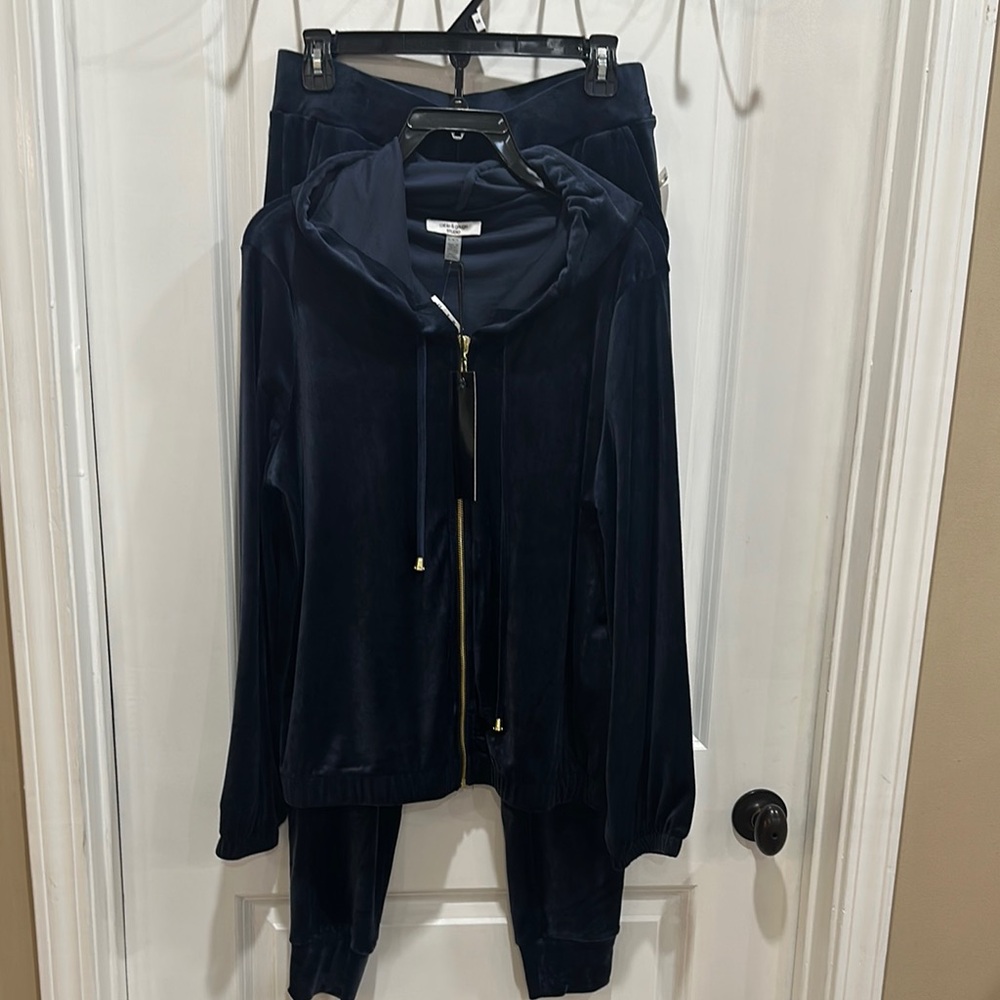 Women's Navy Velour Tracksuit
